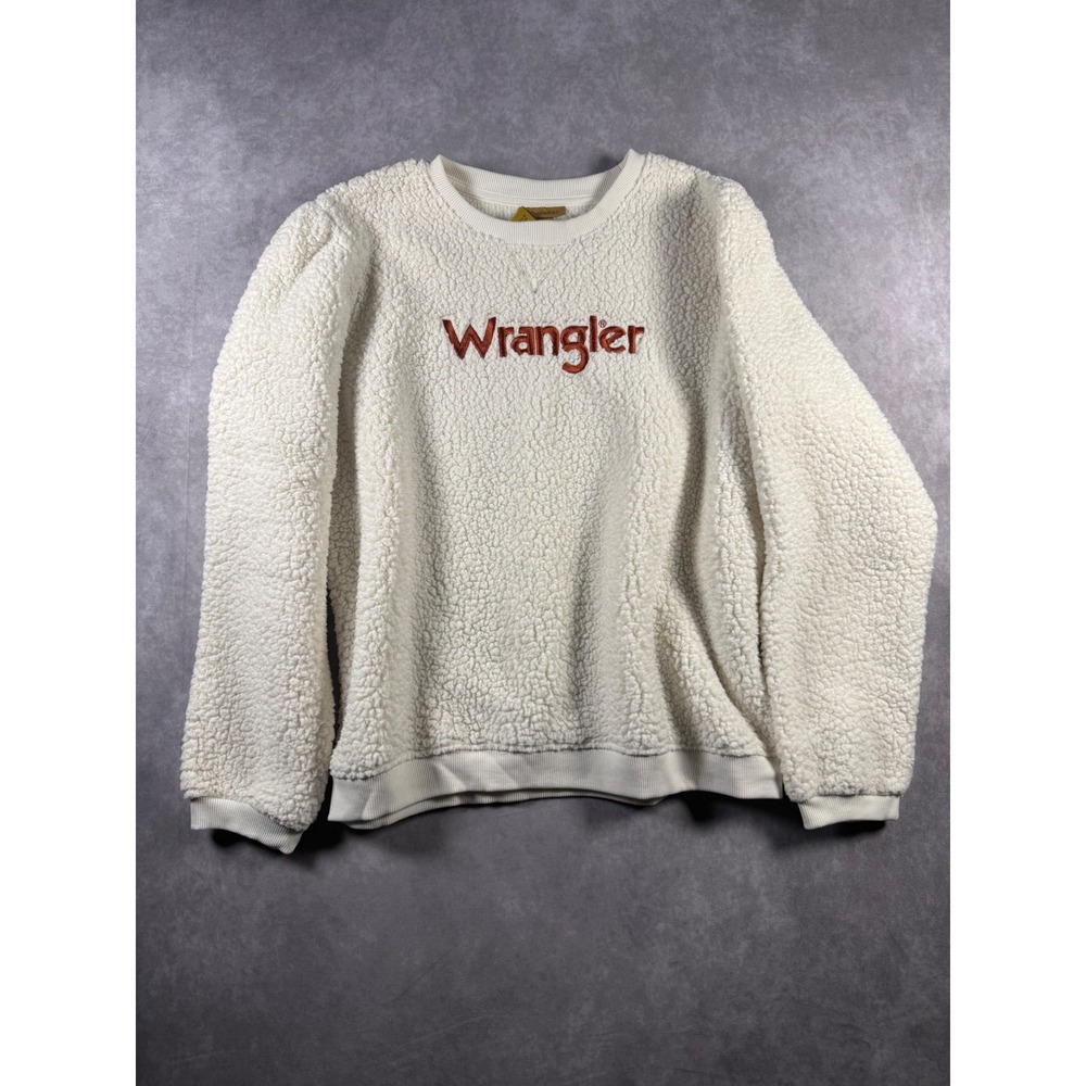 Wrangler Girls XXL Cozy Sherpa Fleece Pullover Snow White Copper Logo Western